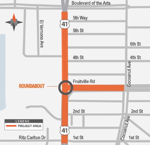 US 41 Fruitville map