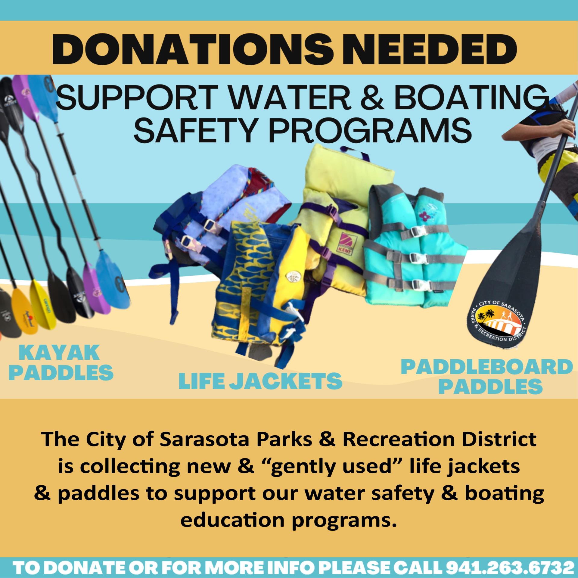 Donations kayak and paddleboards